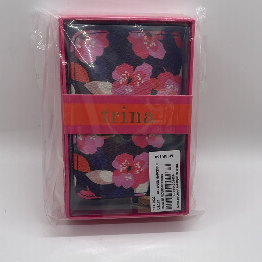 Trina Turk  "All Over Narcissus" Small Zip Around Wallet in Box